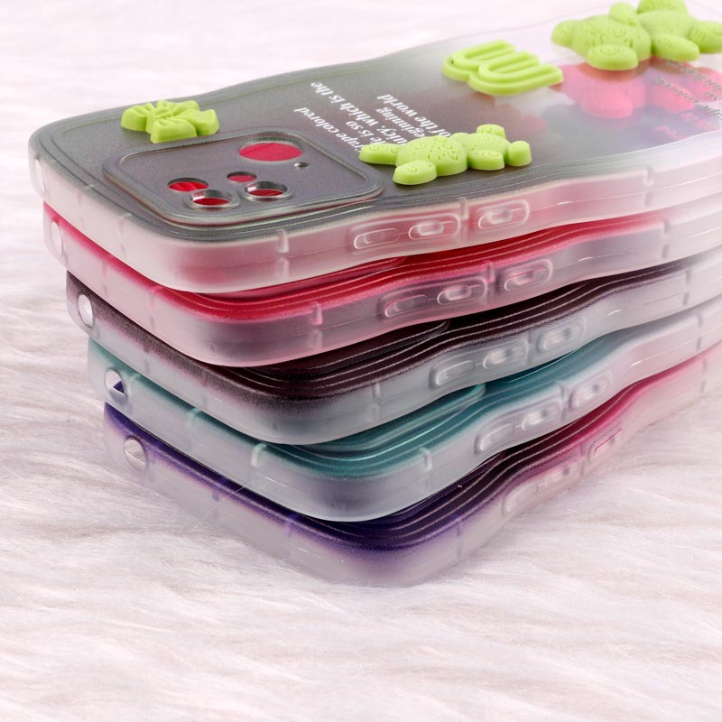 قاب شیائومی Redmi 10C عروسکی برجسته دو رنگ محافظ لنزدار