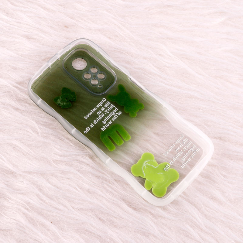 قاب عروسکی برجسته دو رنگ محافظ لنزدار Xiaomi Redmi Note 11 / 11s
