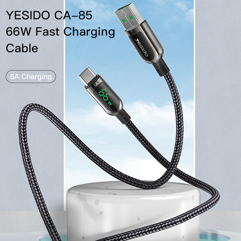 کابل تایپ سی فست شارژ Yesido CA85 5A PD 60W 1.2m