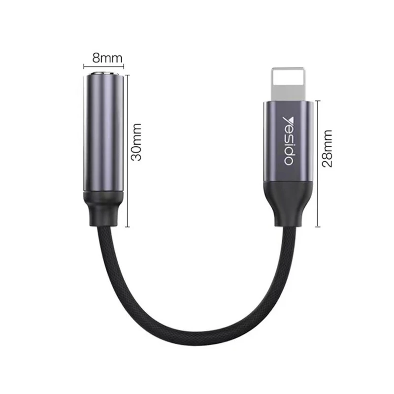 تبدیل Yesido YAU21 Lightning to AUX 12cm
