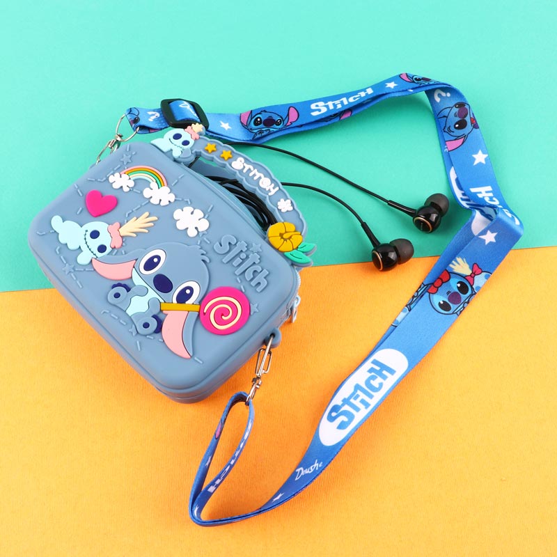 کیف هندزفری سیلیکونی بنددار چمدانی Stitch