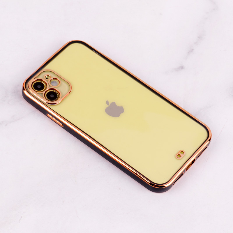 قاب Chrome دور طلایی محافظ لنزدار iPhone 11