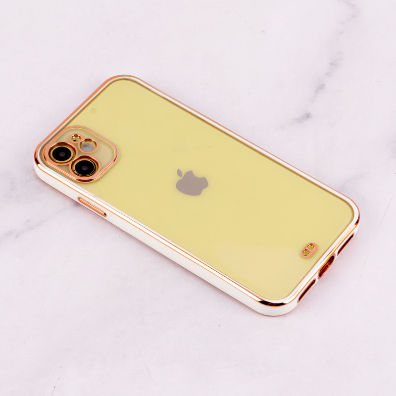قاب Chrome دور طلایی محافظ لنزدار iPhone 11
