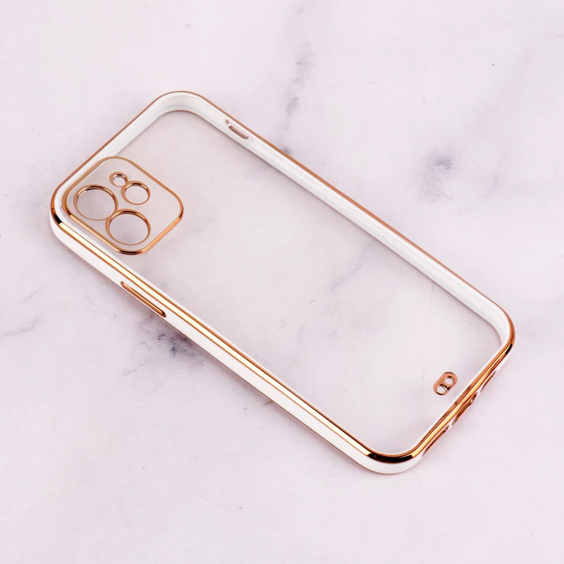 قاب Chrome دور طلایی محافظ لنزدار iPhone 12