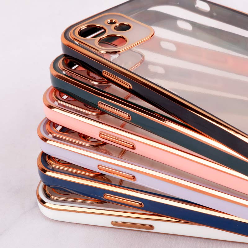 قاب Chrome دور طلایی محافظ لنزدار iPhone 12
