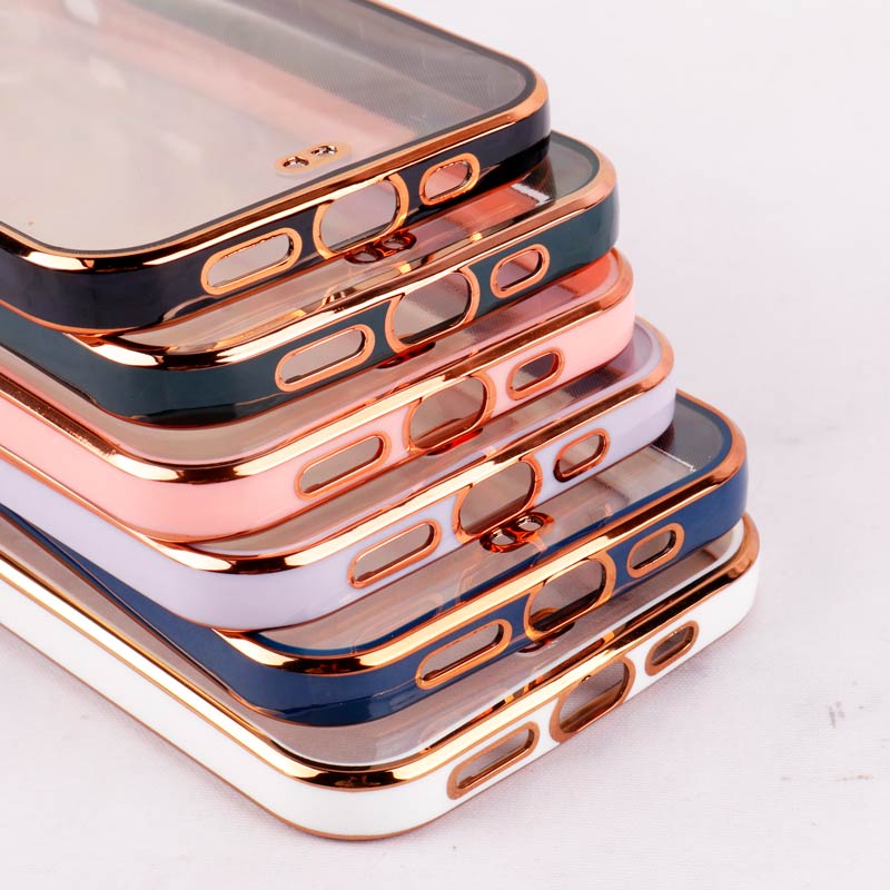 قاب Chrome دور طلایی محافظ لنزدار iPhone 12