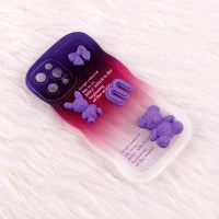 قاب آیفون iPhone 12 Pro عروسکی برجسته دو رنگ محافظ لنزدار