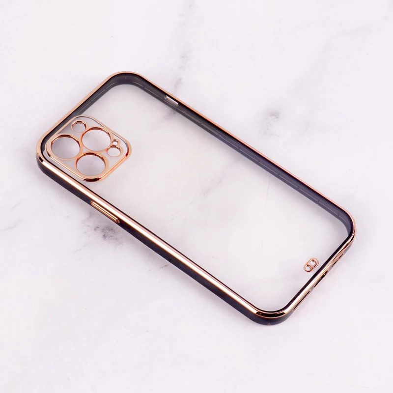 قاب Chrome دور طلایی محافظ لنزدار iPhone 12 Pro Max