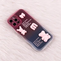 قاب آیفون iPhone 12 Pro Max عروسکی برجسته دو رنگ محافظ لنزدار