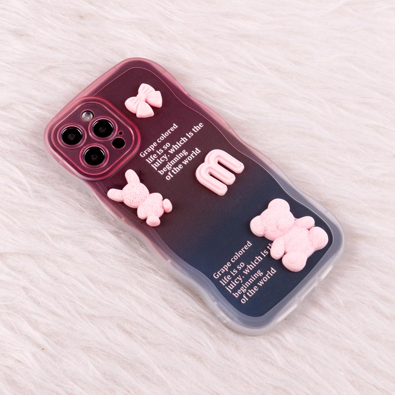 قاب عروسکی برجسته دو رنگ محافظ لنزدار iPhone 12 Pro Max