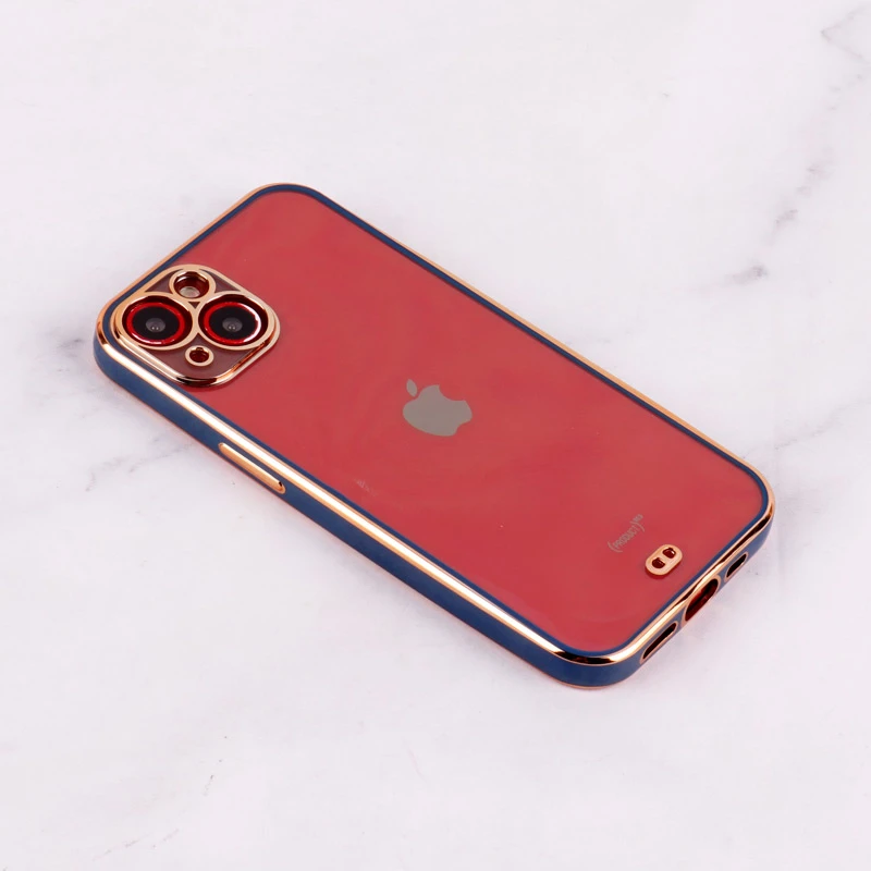 قاب Chrome دور طلایی محافظ لنزدار iPhone 13