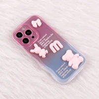 قاب آیفون iPhone 13 Pro عروسکی برجسته دو رنگ محافظ لنزدار