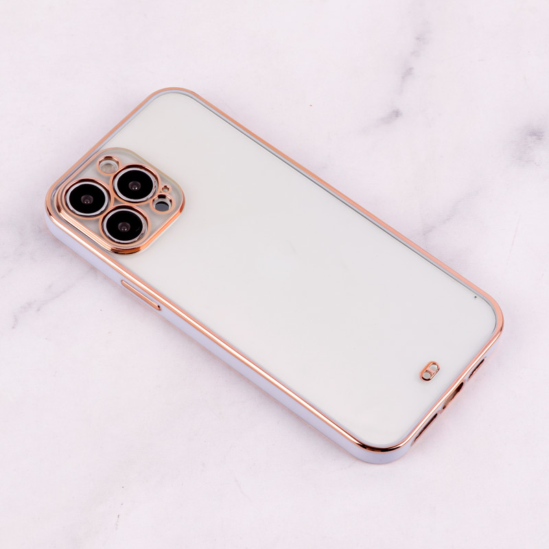 قاب Chrome دور طلایی محافظ لنزدار iPhone 13 Pro Max