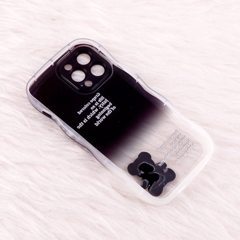 قاب آیفون iPhone 13 Pro Max عروسکی برجسته دو رنگ محافظ لنزدار