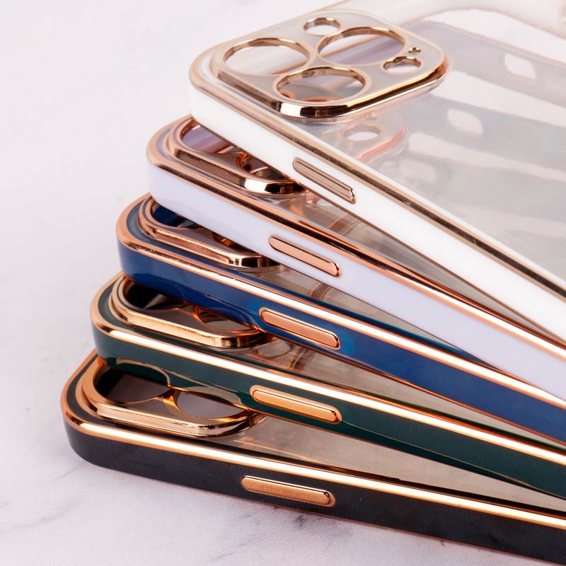 قاب Chrome دور طلایی محافظ لنزدار iPhone 13 Pro Max