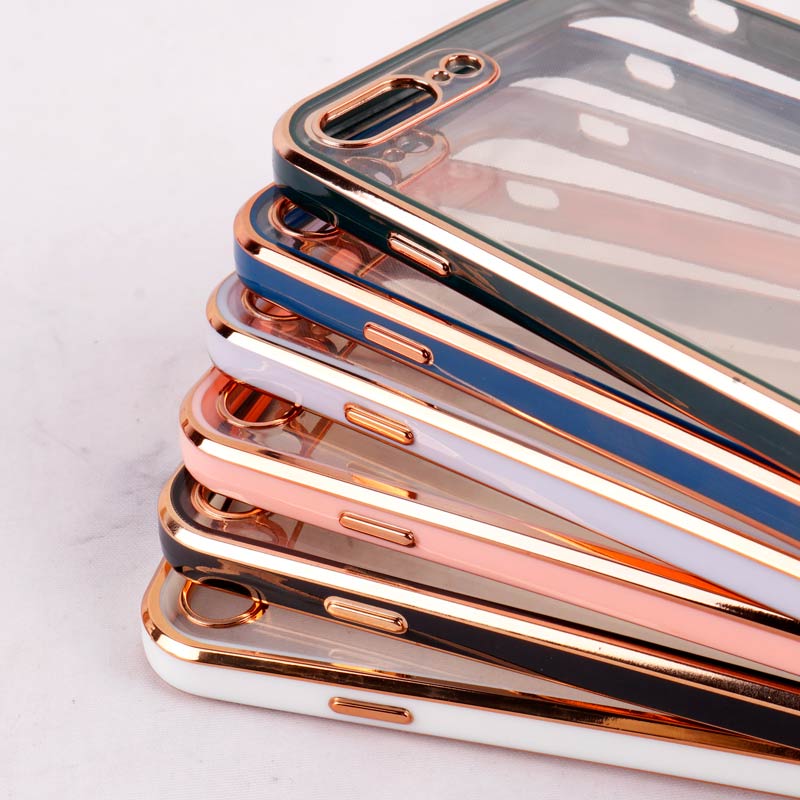 قاب Chrome دور طلایی محافظ لنزدار iPhone 7 Plus / 8 Plus