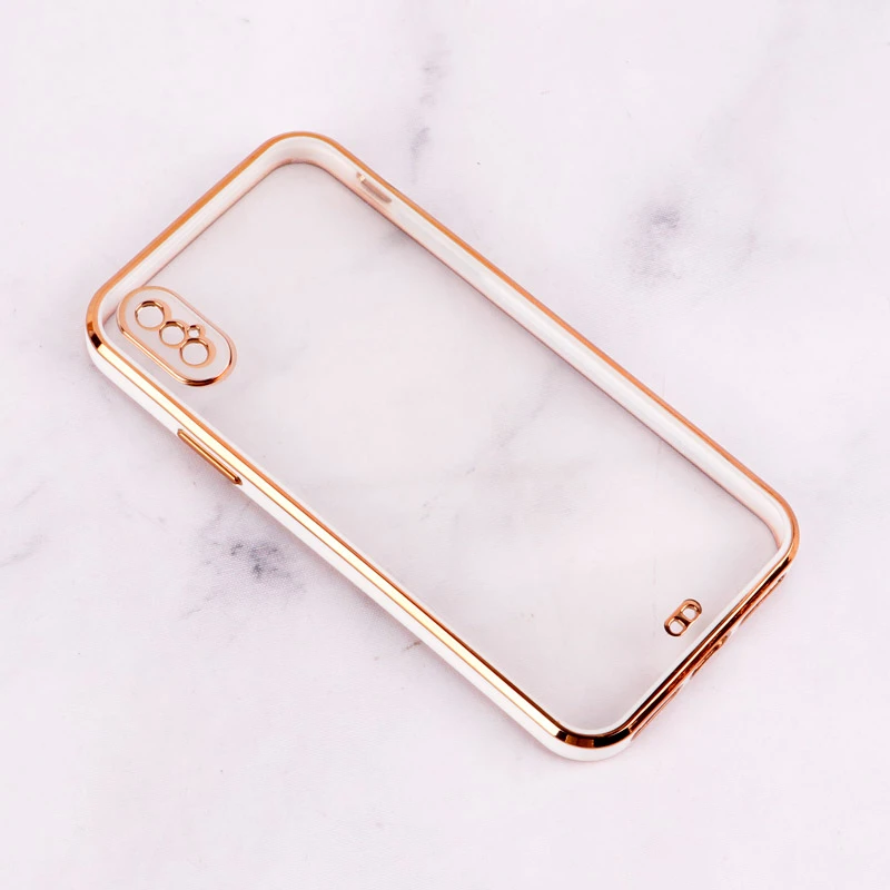 قاب Chrome دور طلایی محافظ لنزدار iPhone X / XS