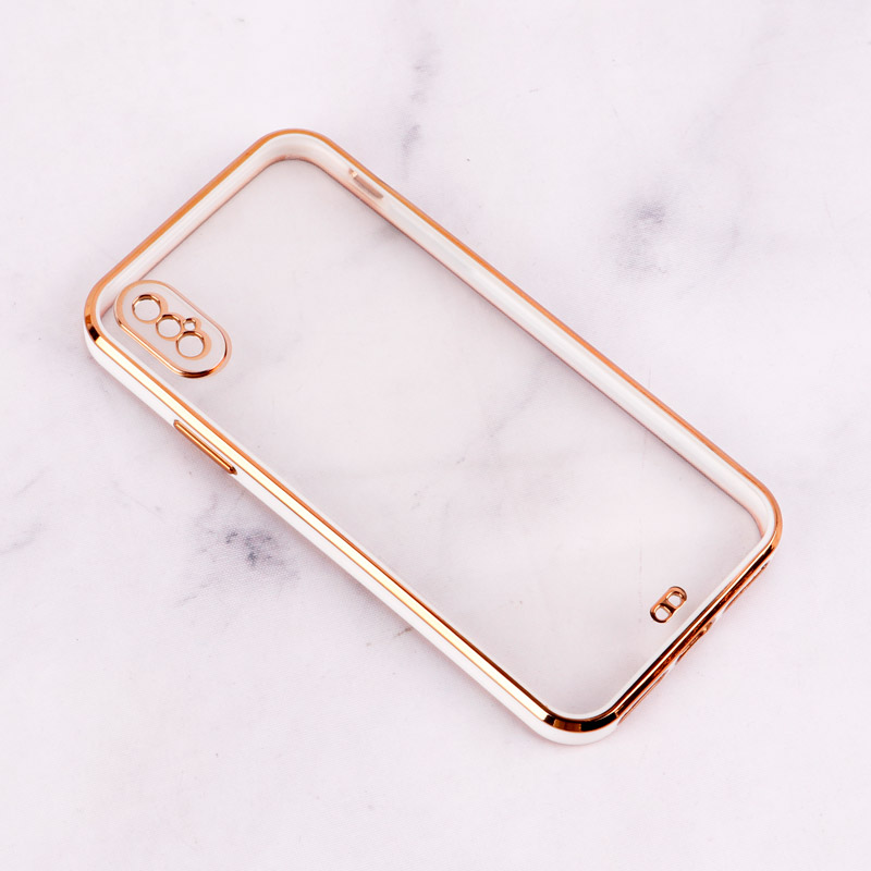 قاب Chrome دور طلایی محافظ لنزدار iPhone X / XS