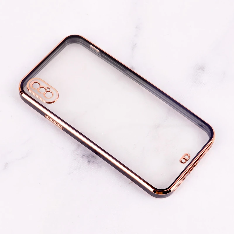 قاب Chrome دور طلایی محافظ لنزدار iPhone X / XS