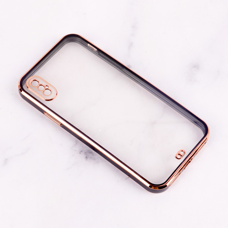 قاب Chrome دور طلایی محافظ لنزدار iPhone X / XS