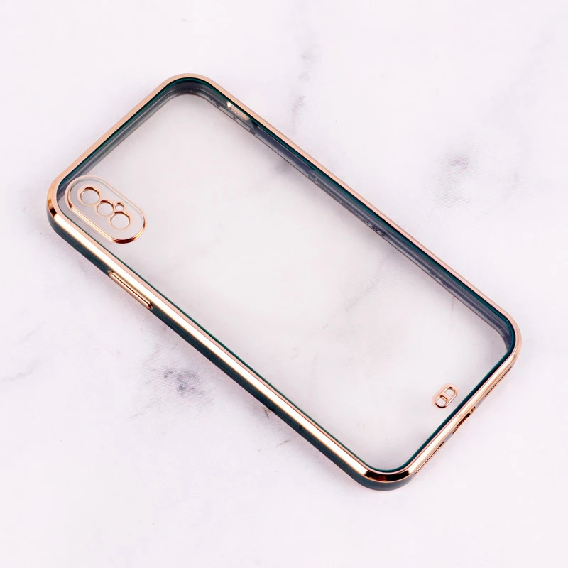 قاب Chrome دور طلایی محافظ لنزدار iPhone X / XS