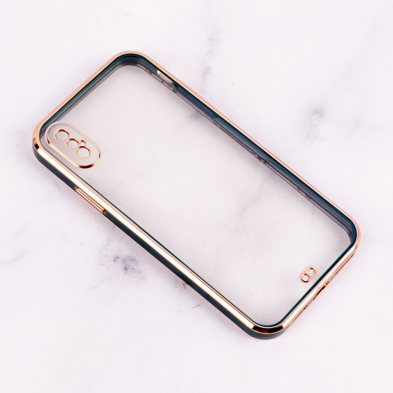 قاب Chrome دور طلایی محافظ لنزدار iPhone X / XS