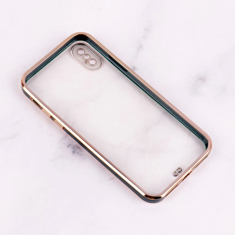 قاب Chrome دور طلایی محافظ لنزدار iPhone X / XS