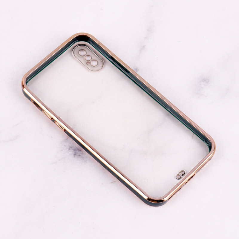 قاب Chrome دور طلایی محافظ لنزدار iPhone X / XS