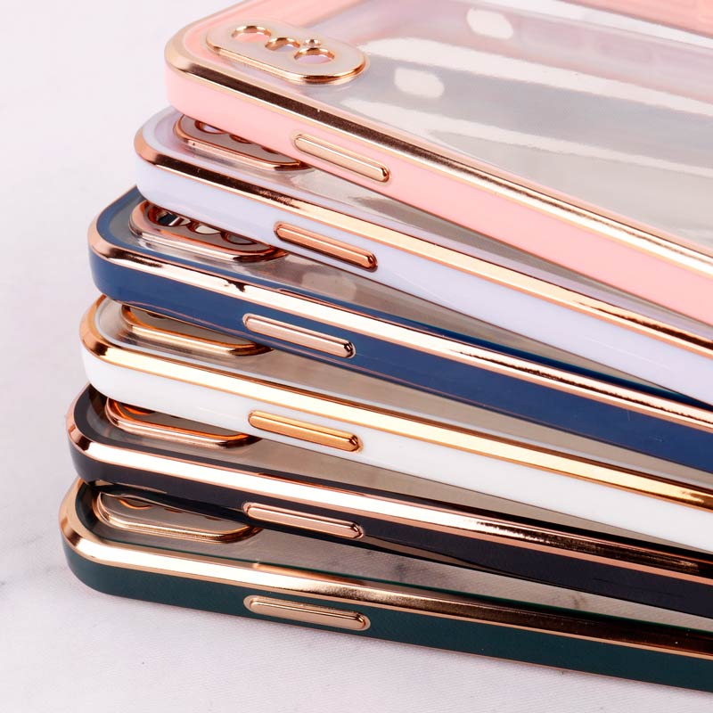 قاب Chrome دور طلایی محافظ لنزدار iPhone X / XS