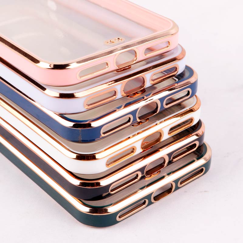 قاب Chrome دور طلایی محافظ لنزدار iPhone X / XS