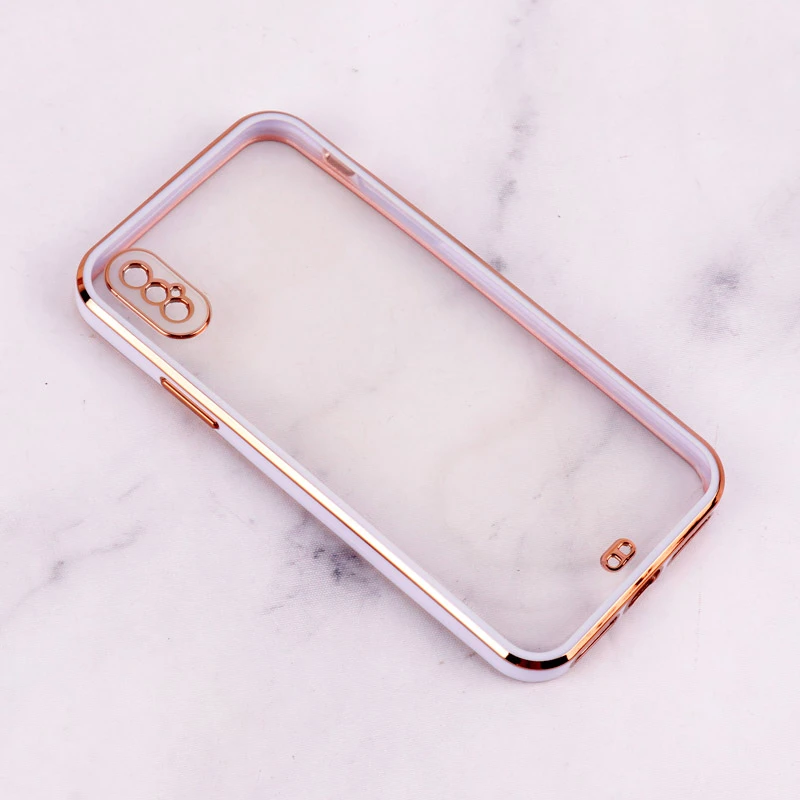قاب Chrome دور طلایی محافظ لنزدار iPhone X / XS
