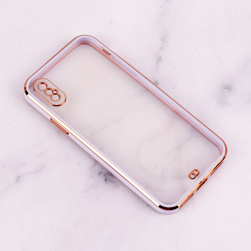 قاب Chrome دور طلایی محافظ لنزدار iPhone X / XS