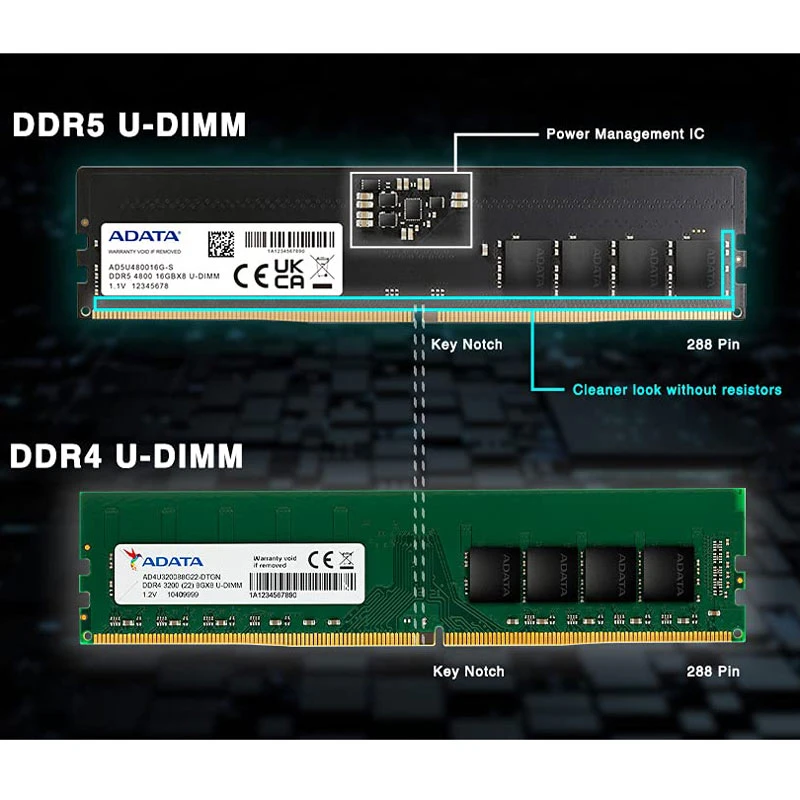 رم کامپیوتر ای دیتا Premier DDR5 16GB Single 4800MHz CL40