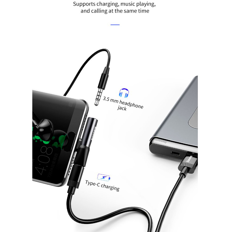 تبدیل Baseus Audio Converter CATL41 Type-C to AUX / Type-C