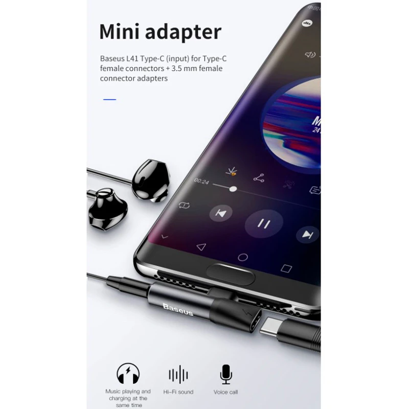 تبدیل صدا و شارژ تایپ سی باسئوس Audio Converter CATL41