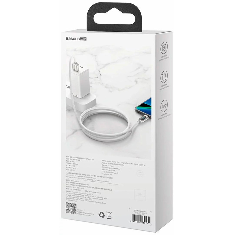 کابل تایپ سی فست شارژ Baseus Display CATSK-A 5A 40W 2m