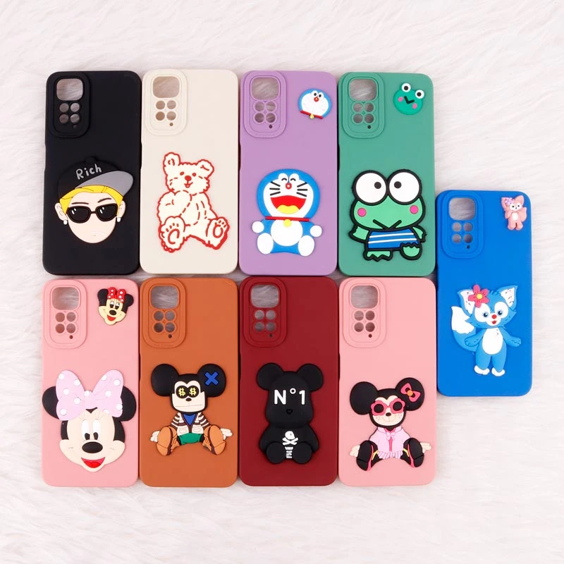 قاب عروسکی برجسته محافظ لنزدار Xiaomi Redmi Note 11 / 11s + آویز