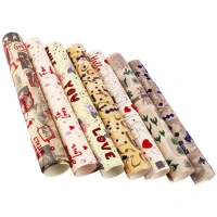 کاغذ کادو کرافت طرح دار طلاکوب مخمل بسته 10 عددی