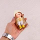 جاکلیدی عروسکی دست ساز رها لباس زرد سفید کد 2