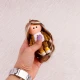 جاسوییچی عروسکی دست ساز رها لباس سفید زرد راه راه کد 3