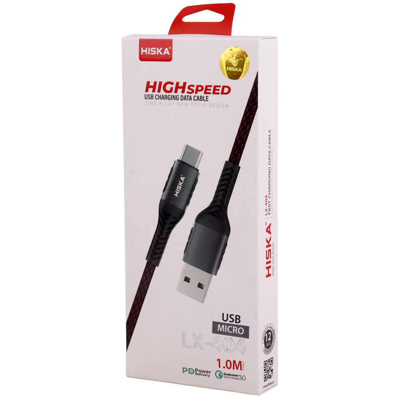 کابل میکرو یو اس بی فست شارژ Hiska LX-404 5A PD QC3.0 1m