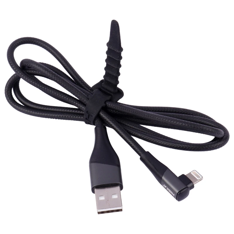 کابل لایتنینگ فست شارژ 6 آمپر هیسکا LX-405 یکسر L طول 1 متر