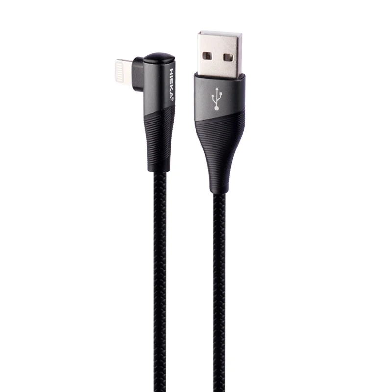 کابل لایتنینگ فست شارژ 6 آمپر هیسکا LX-405 یکسر L طول 1 متر