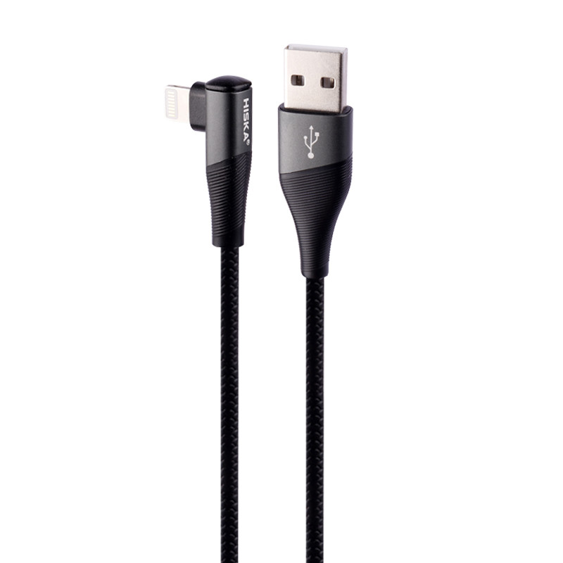 کابل آیفونی فست شارژ Hiska LX-405 6A PD QC3.0 1m یکسر L