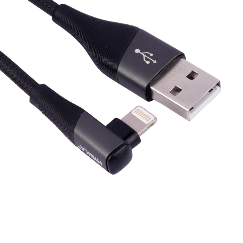 کابل آیفونی فست شارژ Hiska LX-405 6A PD QC3.0 1m یکسر L