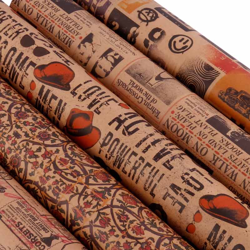 کاغذ کادو کرافت طرح دار بسته 25 عددی