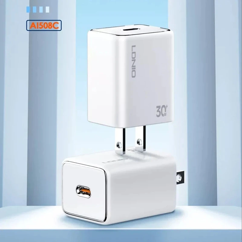 شارژر دیواری 30 وات الدینیو A1508C PD 3A + کابل تبدیل تایپ سی