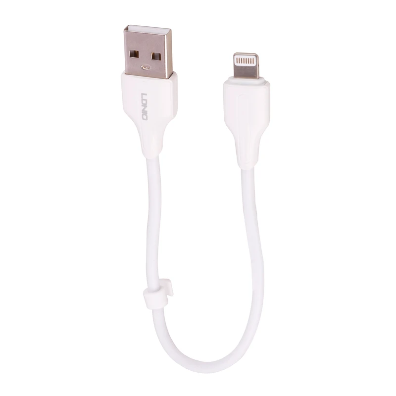 کابل کوتاه لایتنینگ فست شارژ 2.4 آمپر الدینیو LS540 طول 20 سانتی متر
