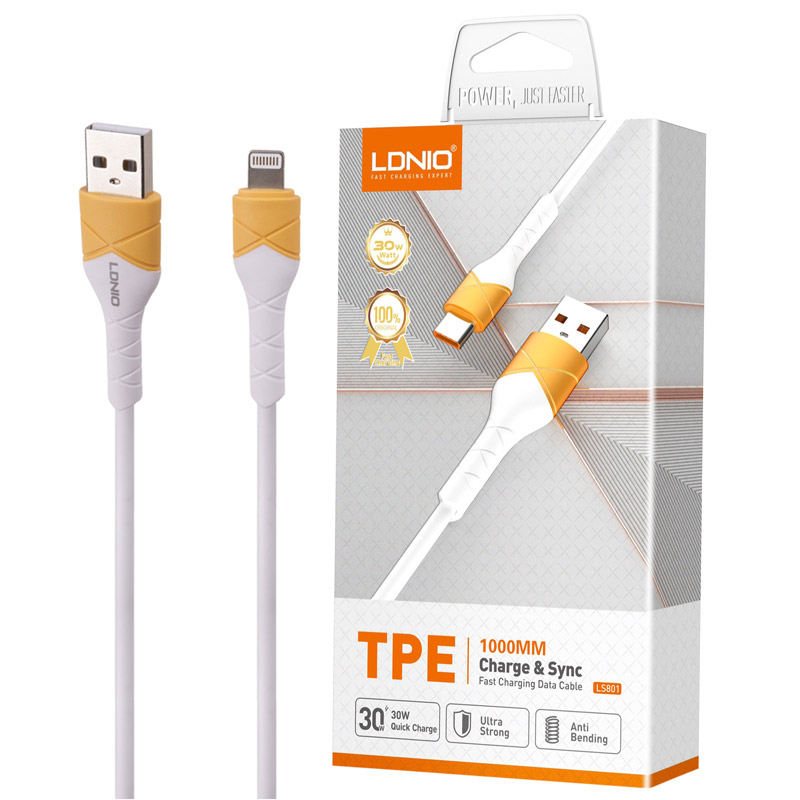 کابل آیفونی فست شارژ Ldnio LS801 30W 1m
