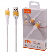 کابل میکرو یو اس بی فست شارژ 30 وات الدینیو LS801 طول 1 متر
